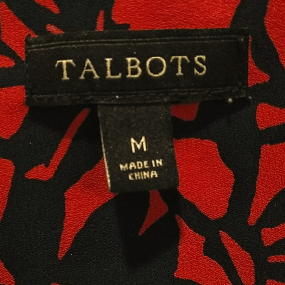 Talbot's size M red/black blouse top polyester - Picture 2 of 9